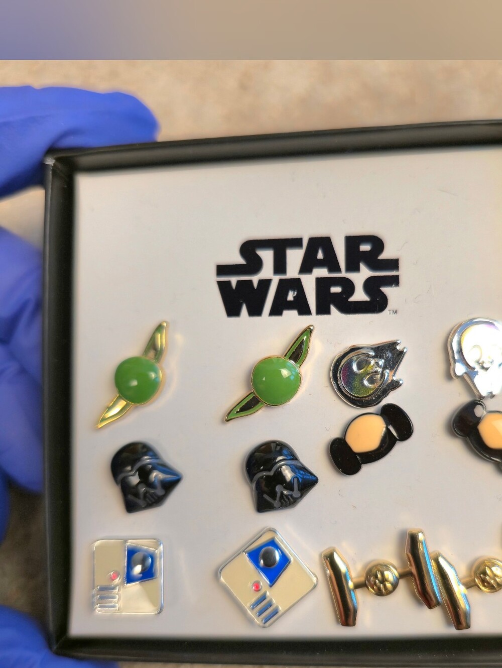 Disney Parks Star Wars Yoda Darth Vader Princess Leia Stud Earrings Set of 6